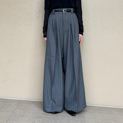 杢ストライプタックパンツ