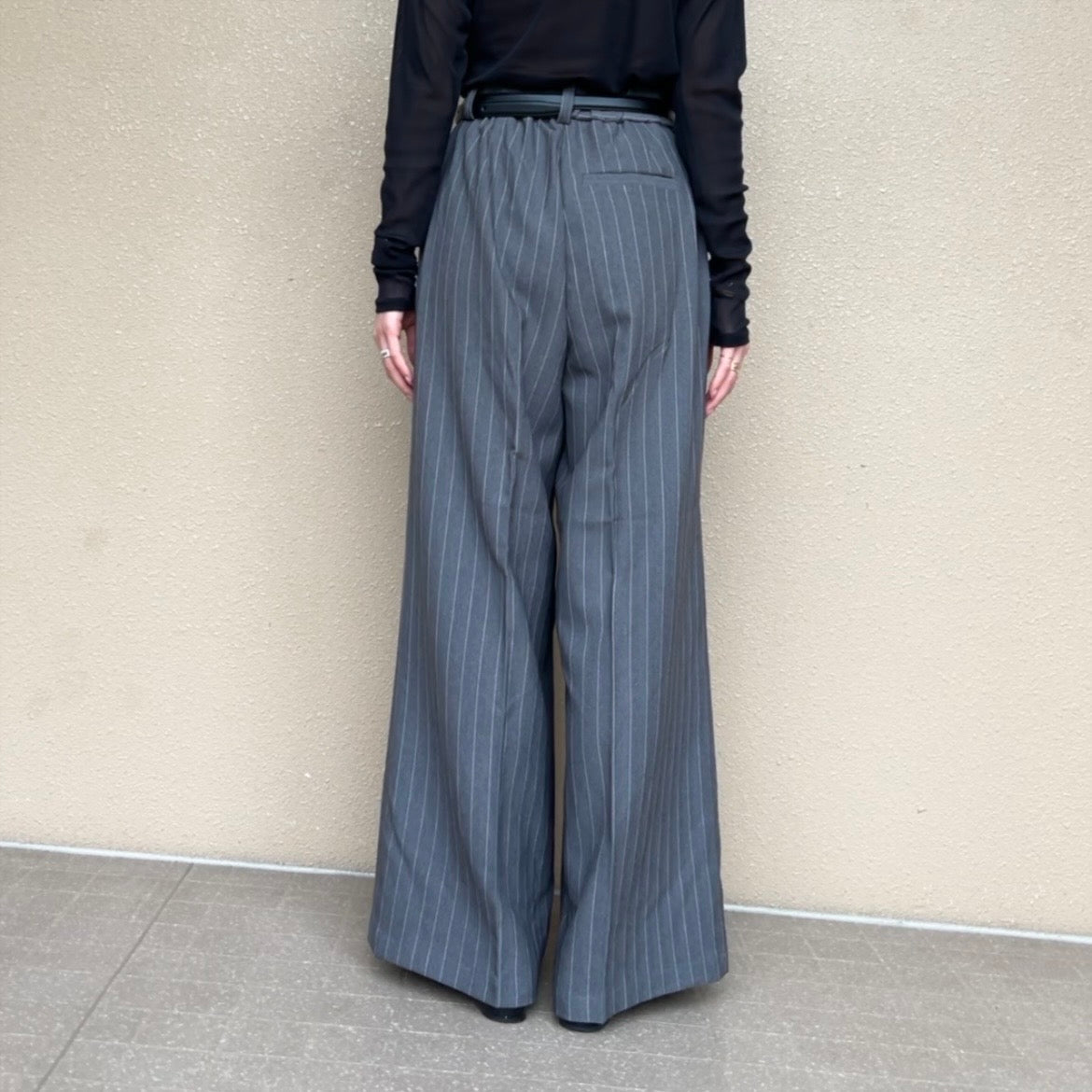 杢ストライプタックパンツ