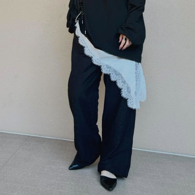 レースヘムレイヤードアシメキャミソール