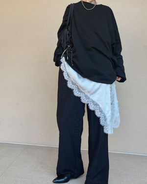 レースヘムレイヤードアシメキャミソール