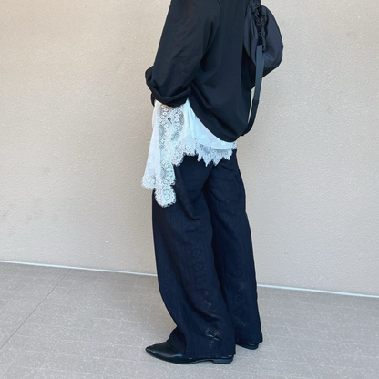 レースヘムレイヤードアシメキャミソール