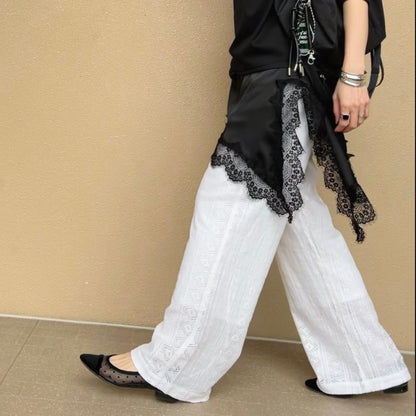 レースヘムレイヤードアシメキャミソール