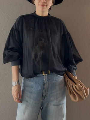 チュールブラウスキャミソールセット