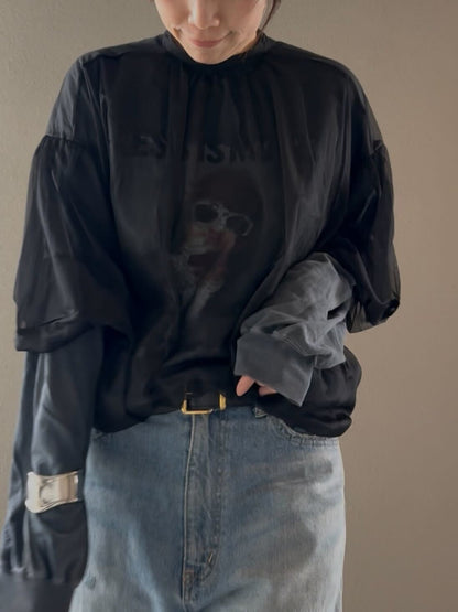 チュールブラウスキャミソールセット