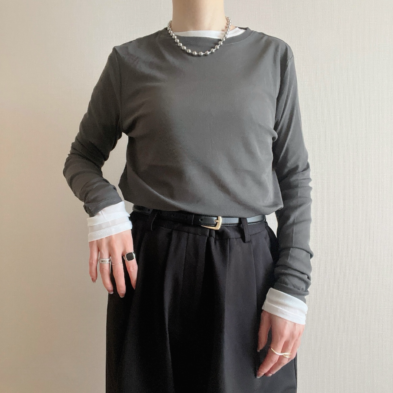 パワーネットシアー　クルーネック