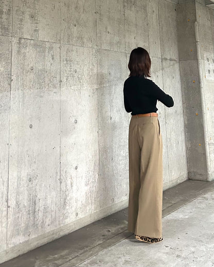 シースルー袖リブニット