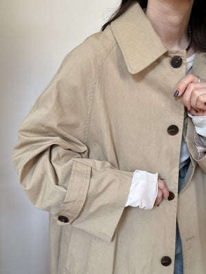 ワイドスリーブステンカラーコート