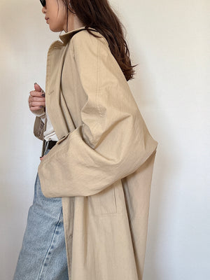 ワイドスリーブステンカラーコート