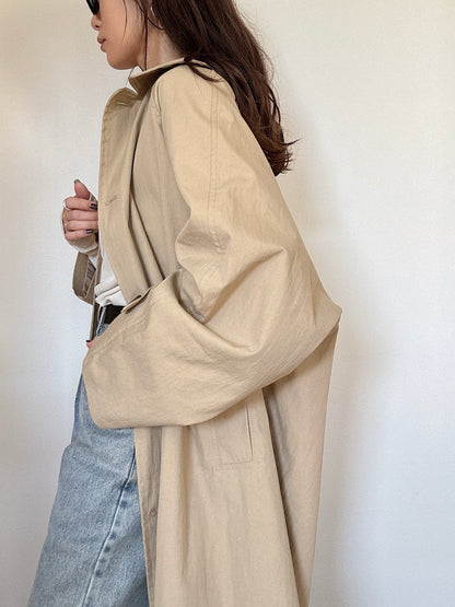 ワイドスリーブステンカラーコート