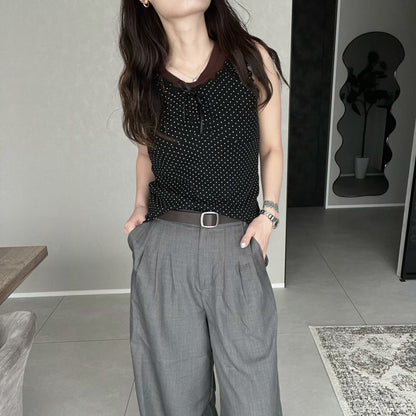 ドットリボンフリルノースリーブ