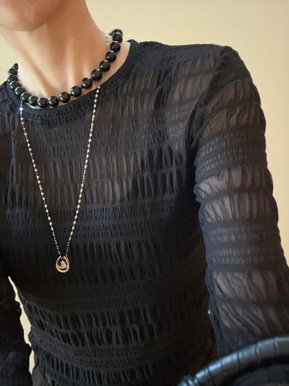 シャーリングシアーカットソー
