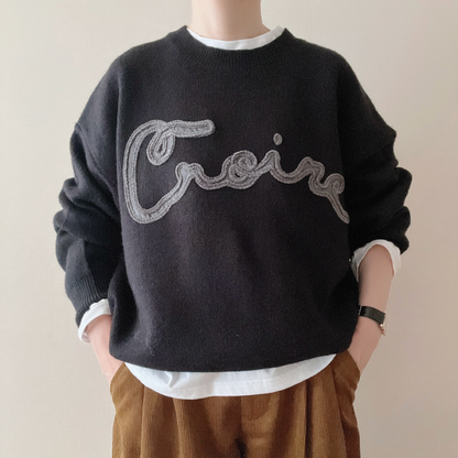 刺繍ロゴニット