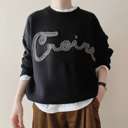 刺繍ロゴニット