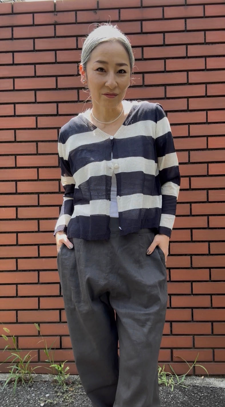 ワイドボーダーカーディガン