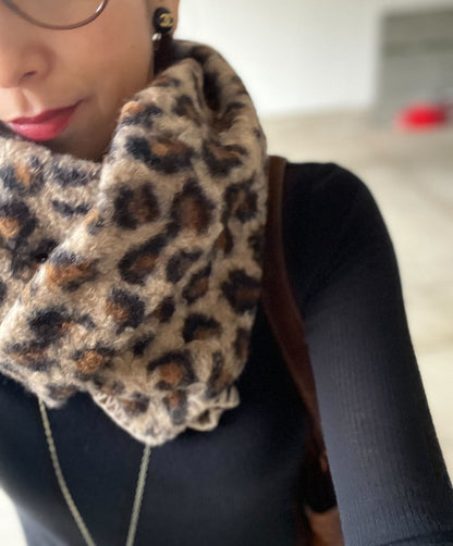 レオパード柄ボアマフラースカーフ