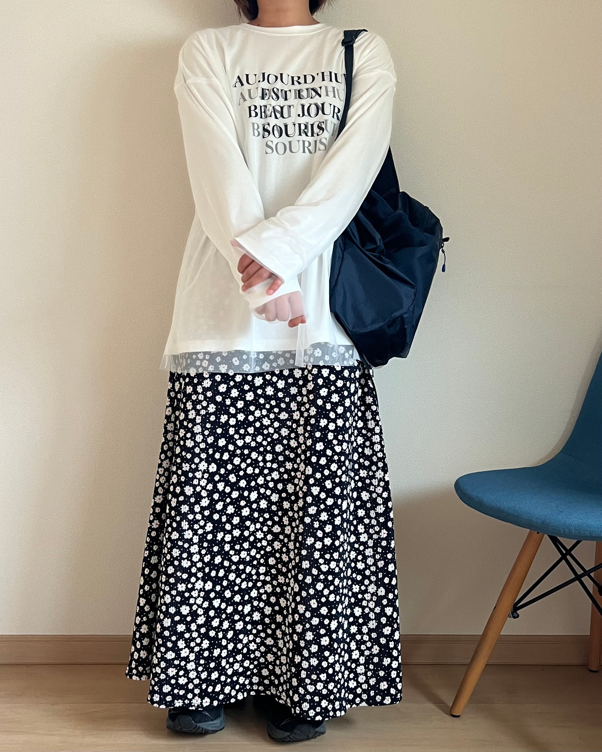 チュールレイヤードロゴロンT