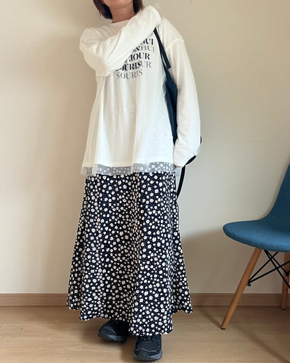 チュールレイヤードロゴロンT