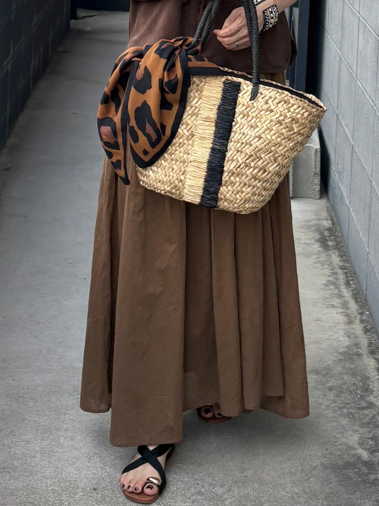 レオパード柄カシミアタッチ マルチスカーフ