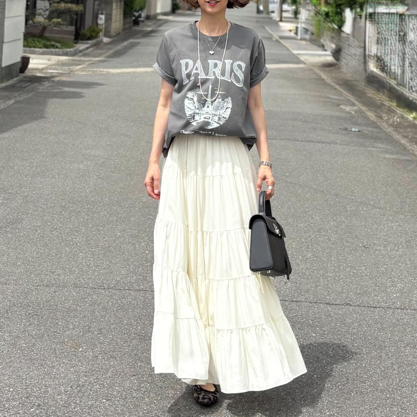 アイボリーティアードスカート