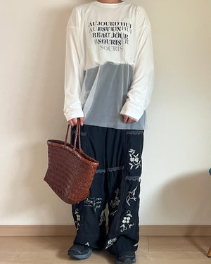 チュールレイヤードロゴロンT