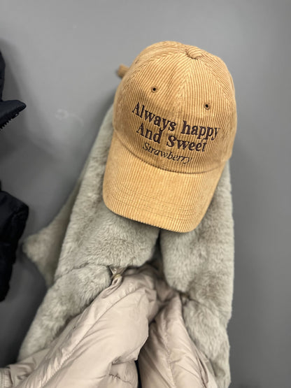 コーデュロイ刺繍ロゴキャップ