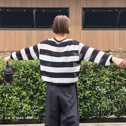 エアリーメッシュボーダーカーディガン