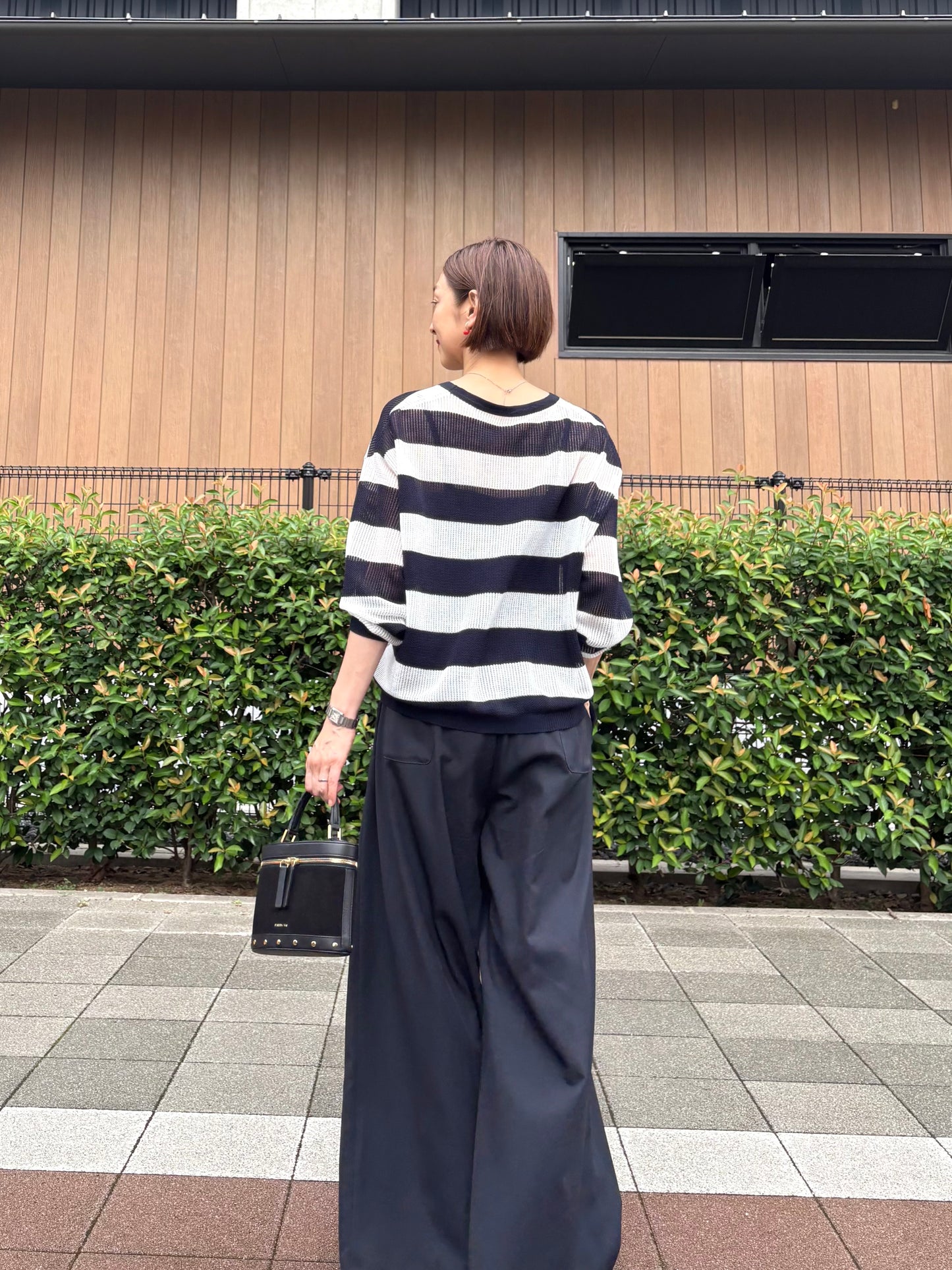エアリーメッシュボーダーカーディガン