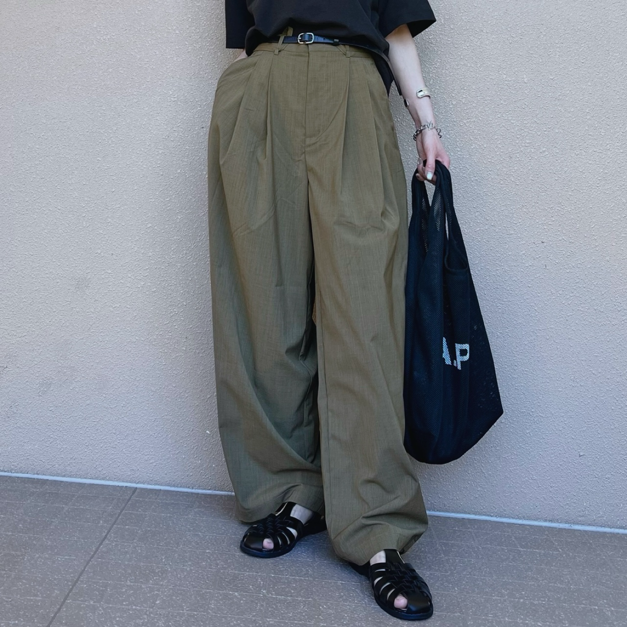 麻ライクタックパンツ