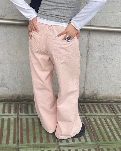 ピンクストレートパンツ