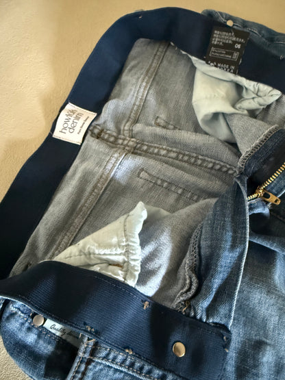 カットアウトヘムワイドデニム