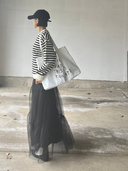 白黒レタリングバッグ