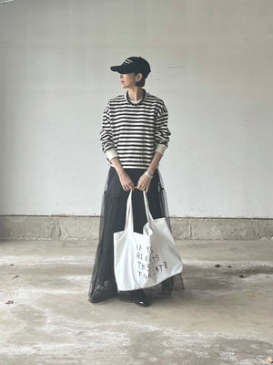 白黒レタリングバッグ