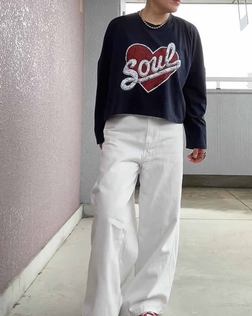 ハートオンロゴクロップロンT