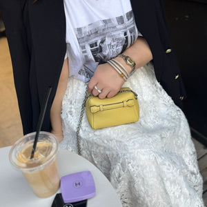 牛革チェーンバニティバッグ