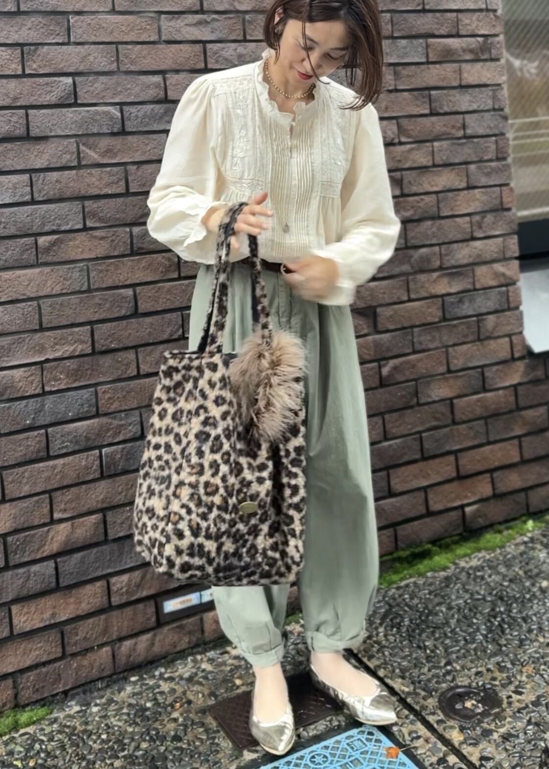 レオパードボア リバーシブルBAG