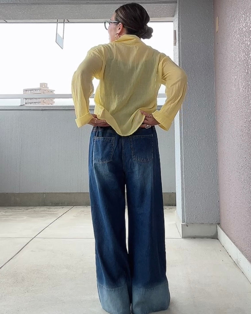 ガーゼロールアップシャツ
