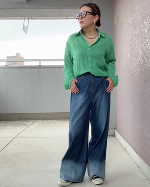 ガーゼロールアップシャツ