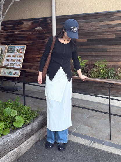 リブキャミワンピース+ラップスカートセット
