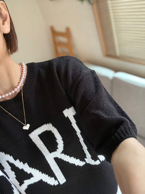 PARISビッグロゴ オーバーサイズニット