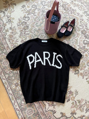 PARISビッグロゴ オーバーサイズニット