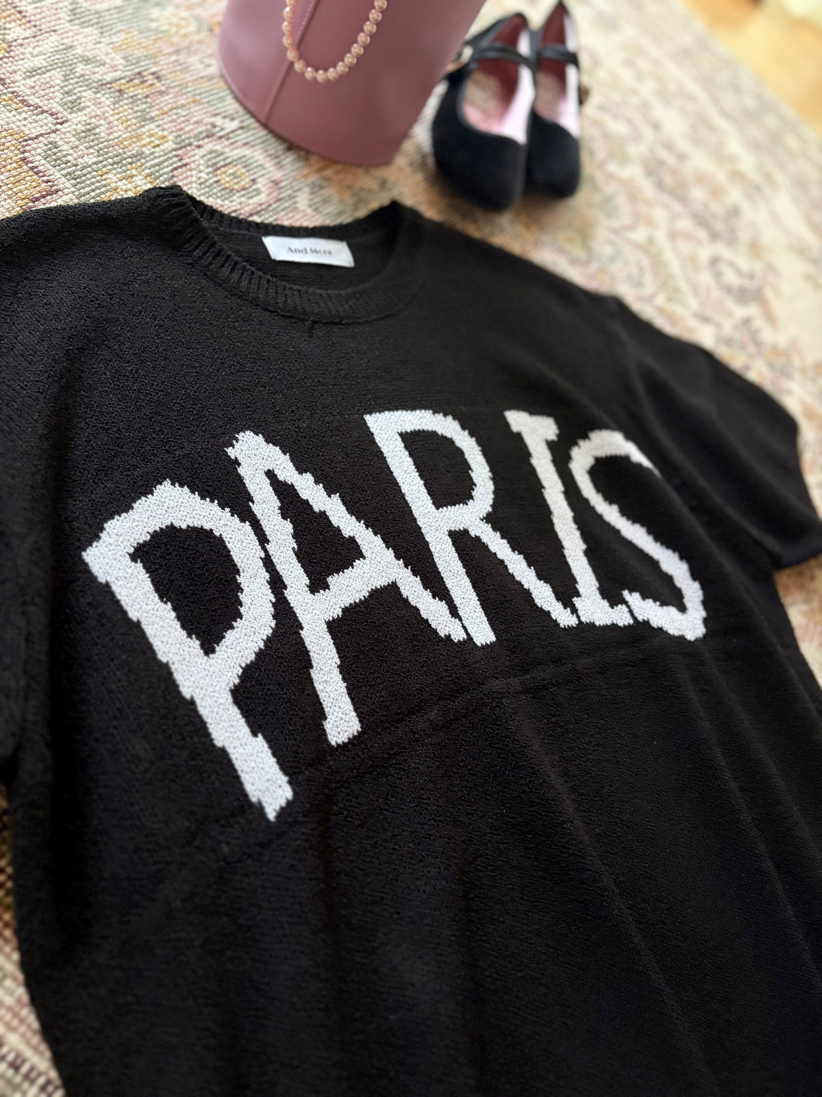 PARISビッグロゴ オーバーサイズニット