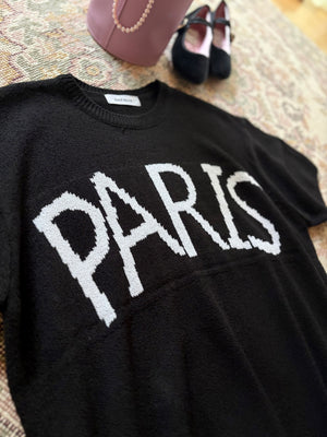 PARISビッグロゴ オーバーサイズニット
