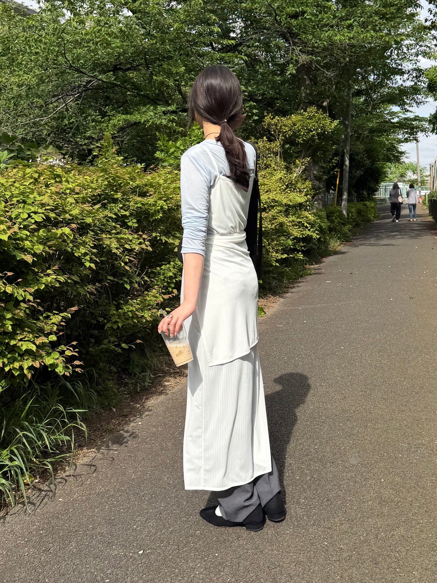 リブキャミワンピース+ラップスカートセット