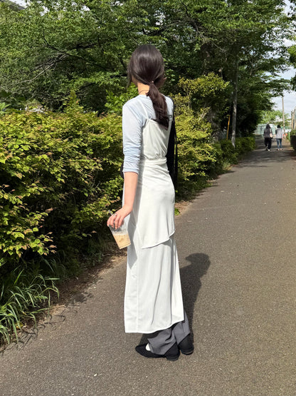 リブキャミワンピース+ラップスカートセット