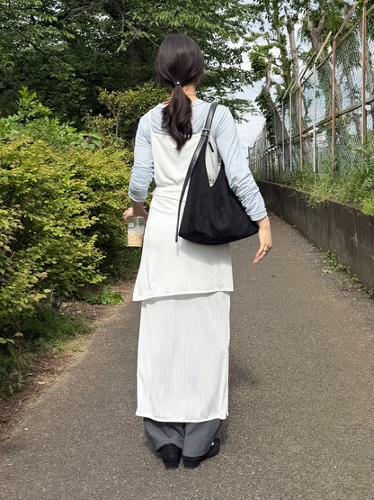 リブキャミワンピース+ラップスカートセット
