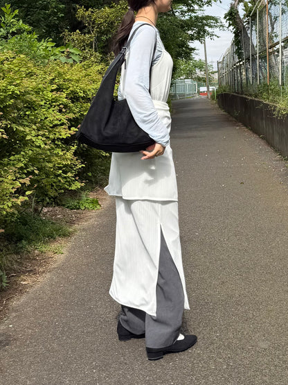 リブキャミワンピース+ラップスカートセット
