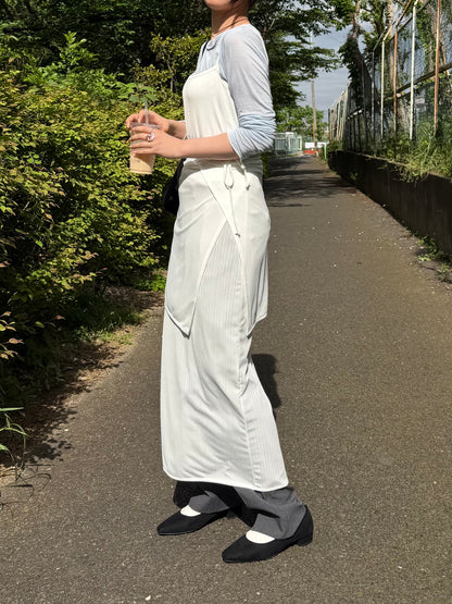 リブキャミワンピース+ラップスカートセット