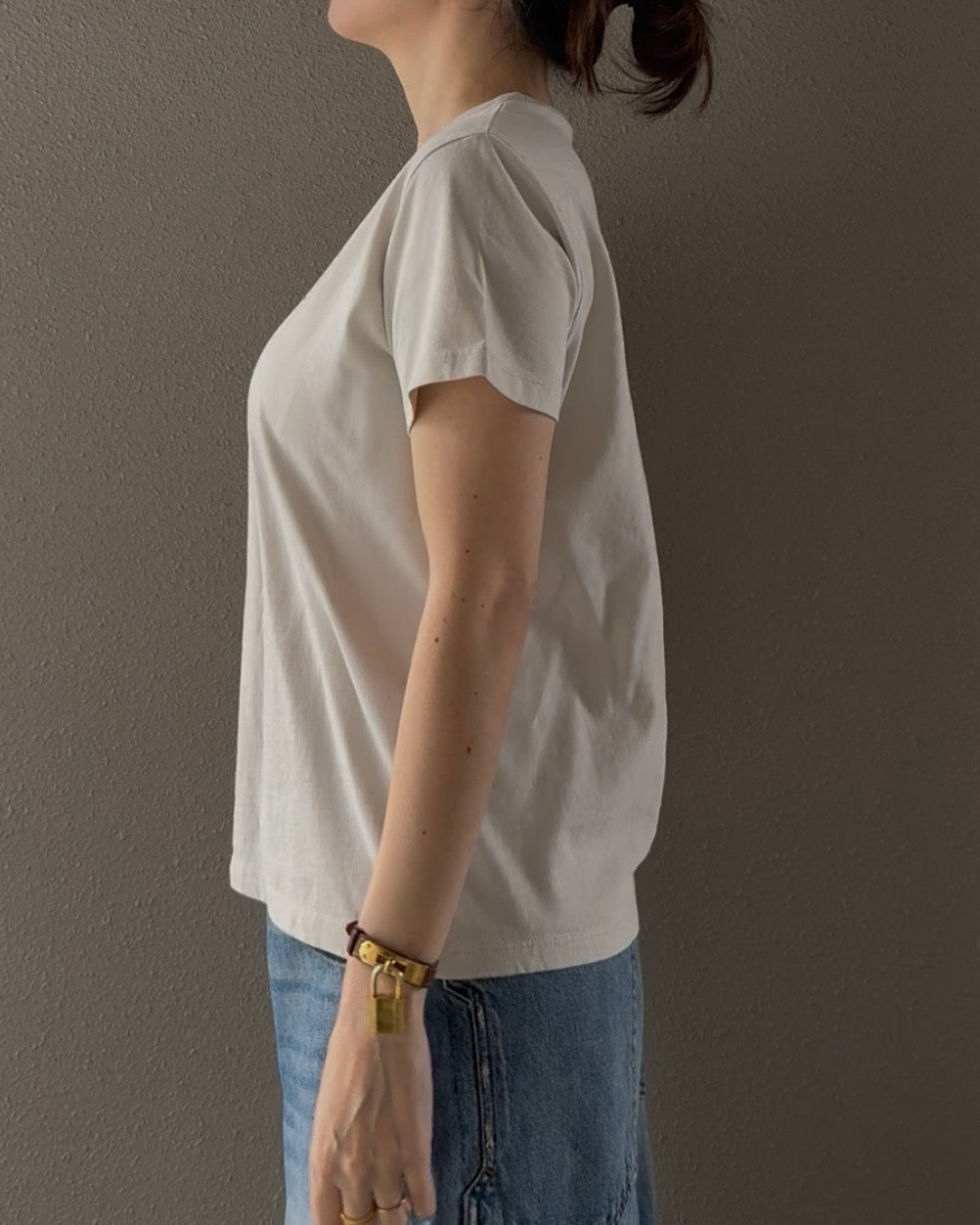 バイオウォッシュクルーネックTシャツ