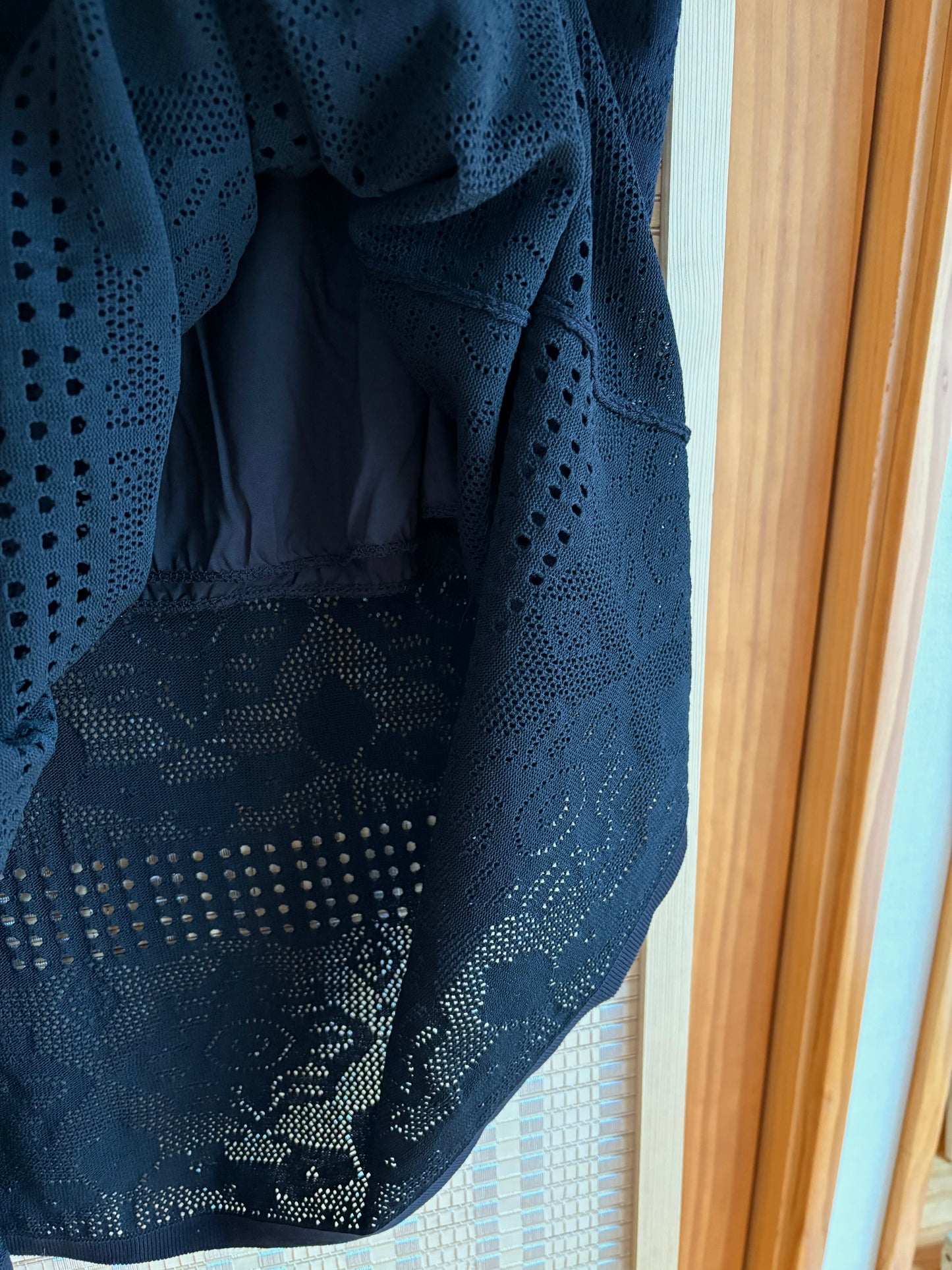 透かし編みレースニット ペプラムセットアップ