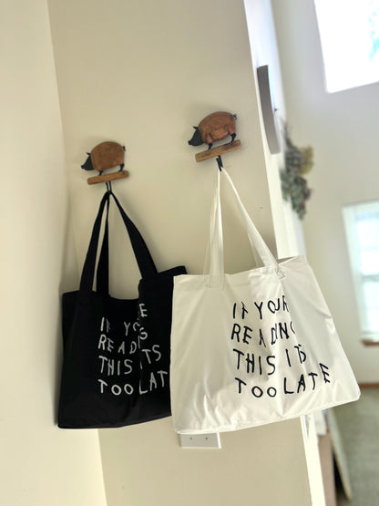 白黒レタリングバッグ